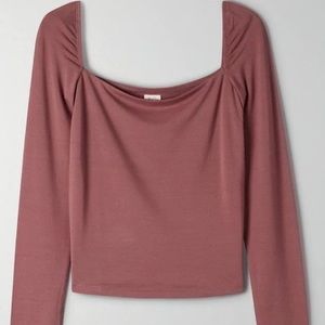 Aritzia Wilfred Free pink Chani Top